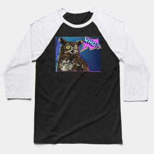 Owl comic "WHO?!" Baseball T-Shirt